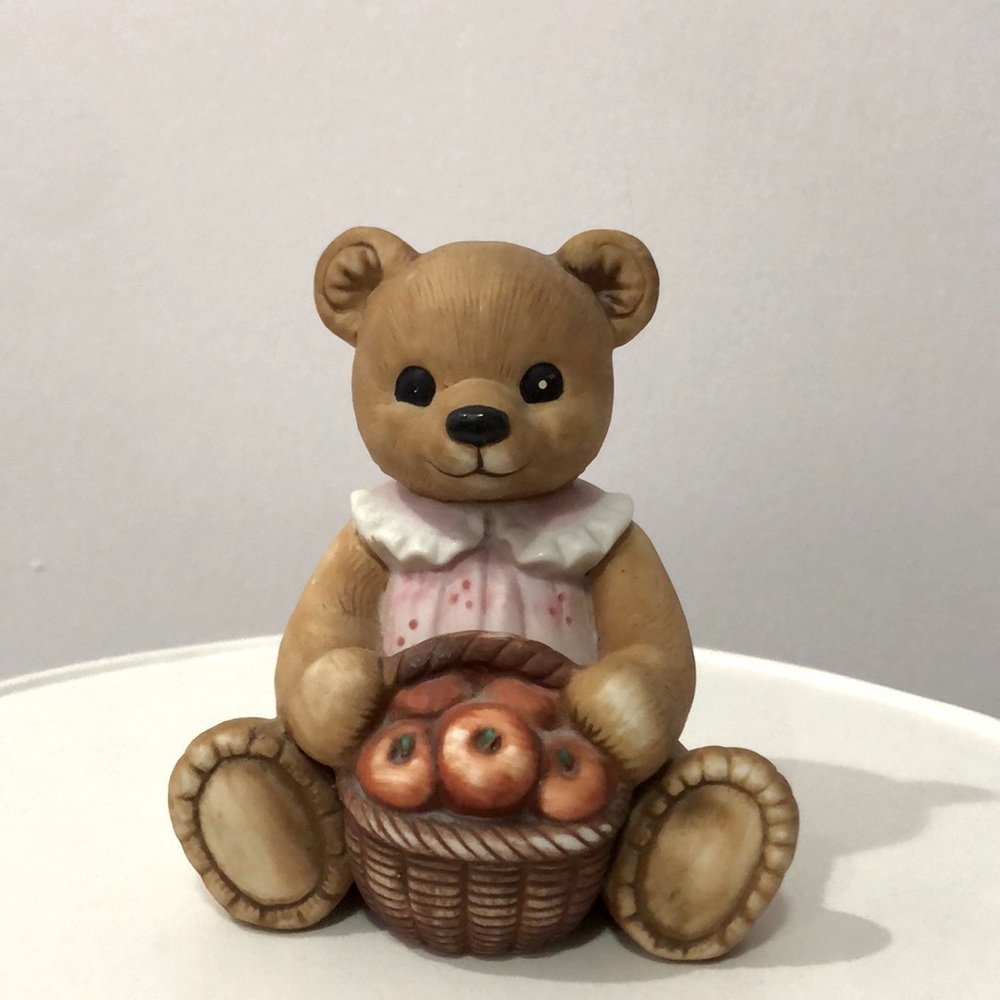 Cottagecore Homco Porcelain Teddy Bear